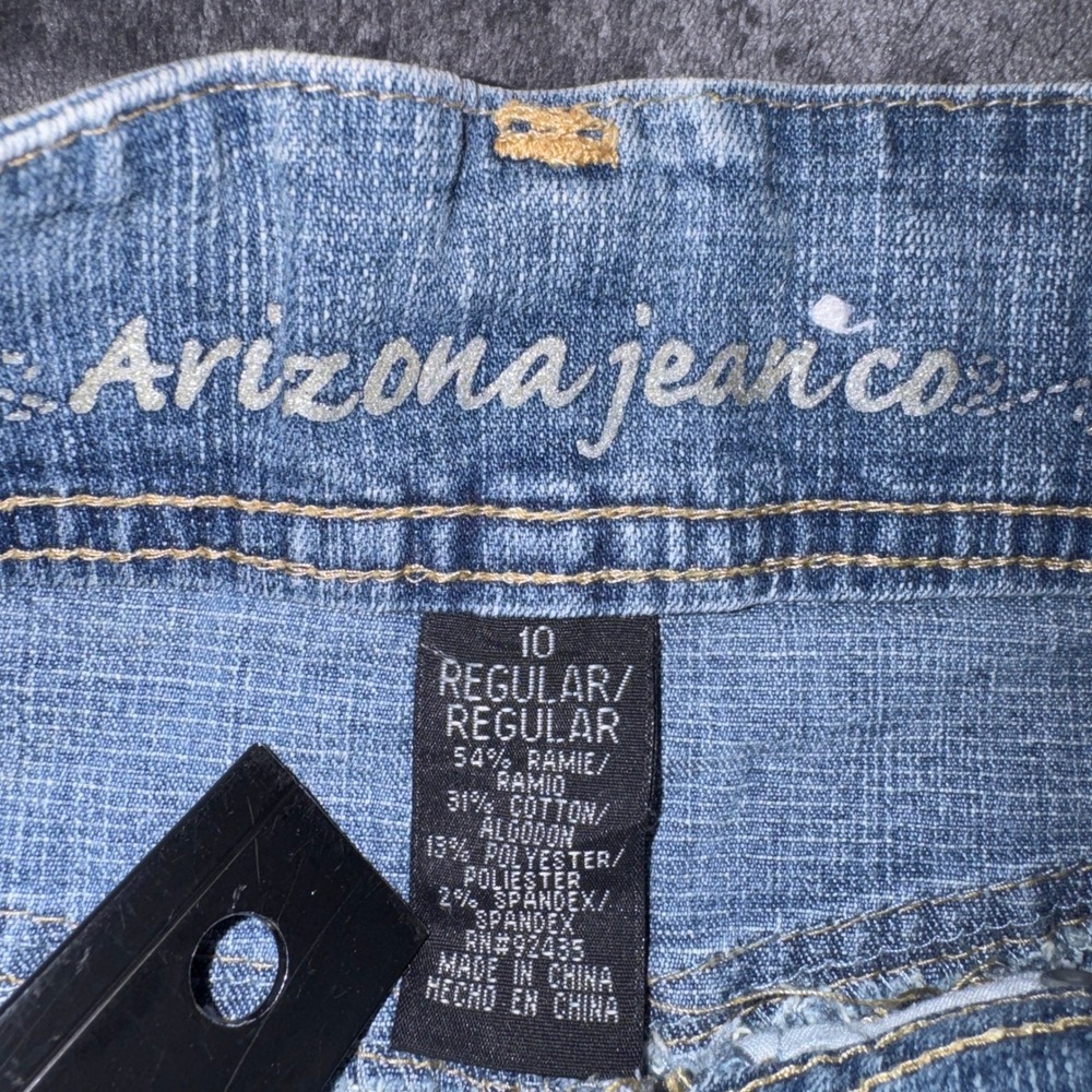Arizona Jean Co Womens Blue Denim Mini Skirt Medium Wash Size 10 Regular Y2K - Picture 3 of 5